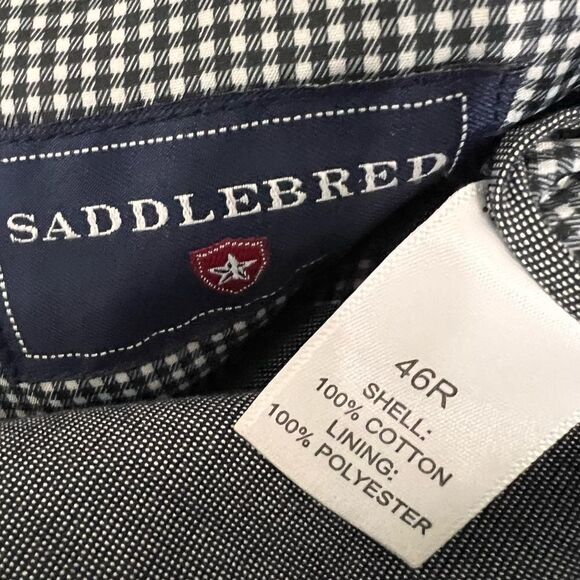 Saddlebred mens sport coat suit jacket blazer size 46R gray‎ long sleeve lined - Picture 5 of 5